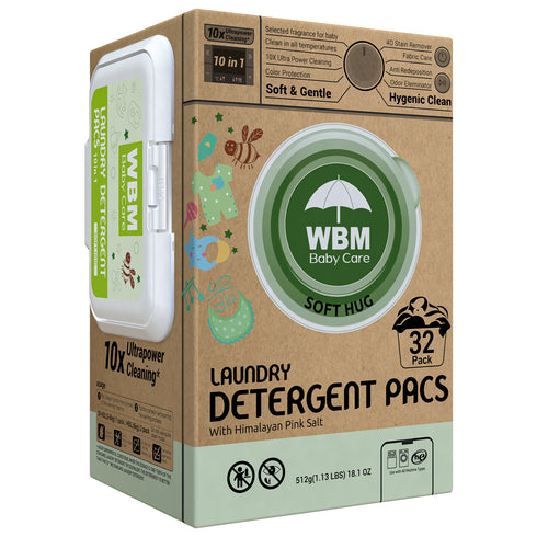 WBM Baby Care Laundry Pods SoftHug, 32 Count